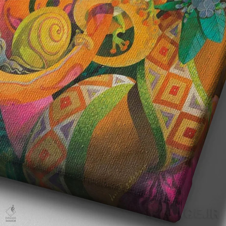 تابلو دکوراتیو دوستان غیرمنتظره اثر دیوید گالچات - نمای نزدیک بافت بوم