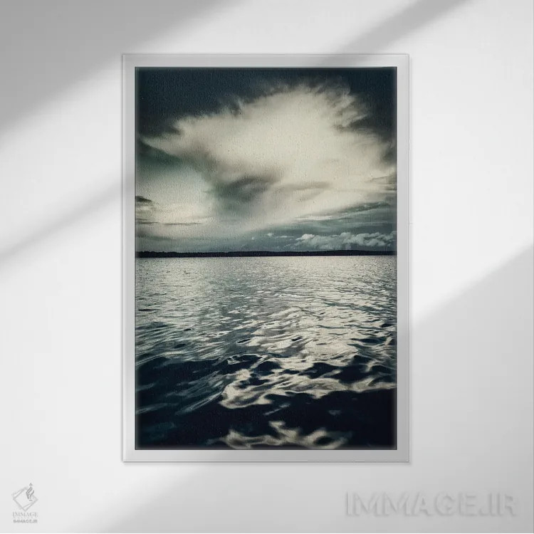 تابلو دکوراتیو اقیانوس و ابر اثر دوریت فوگ - نمای قابدار سفید