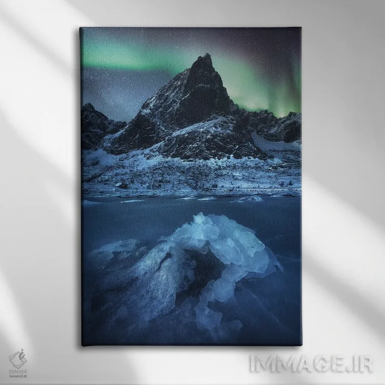 تابلو دکوراتیو شفق قطبی در جزایر لوفوتن اثر دنیل گاستاگر - نمای روبهرو روی دیوار