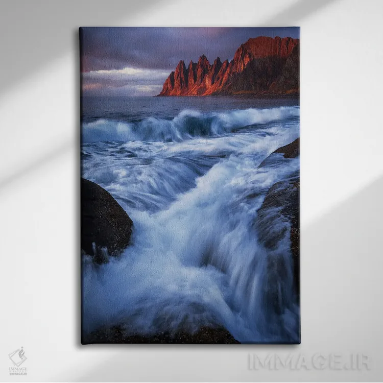 تابلو دکوراتیو غروب در ساحل سنیا اثر دنیل گاستاگر - نمای روبهرو روی دیوار