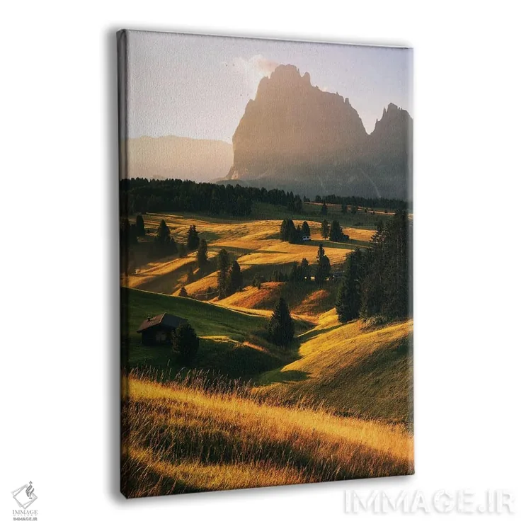 تابلو دکوراتیو صبح تابستانی طلایی در آلپه دی سوییسی اثر دنیل گاستاگر - نمای پرسپکتیو محصول