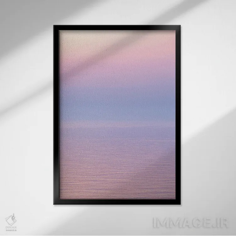 تابلو دکوراتیو رنگ های ملایم عصرگاهی در ساحل اثر دنیل گاستاگر - نمای قابدار مشکی