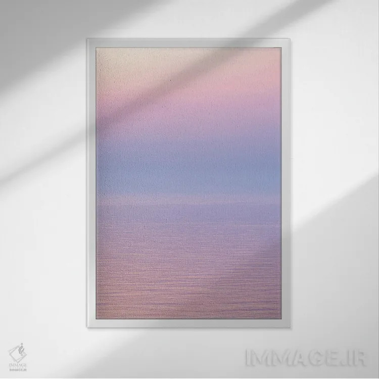 تابلو دکوراتیو رنگ های ملایم عصرگاهی در ساحل اثر دنیل گاستاگر - نمای قابدار سفید