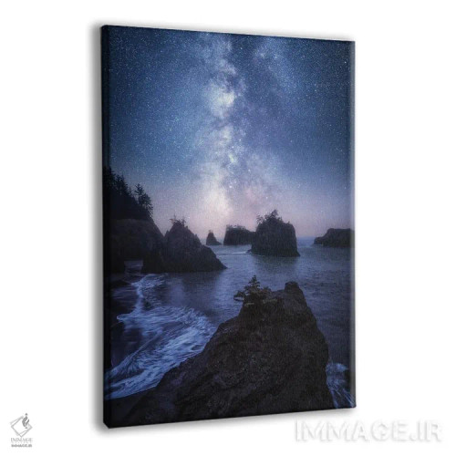 تابلو دکوراتیو راه شیری بالای ساحل مخفی اورگن اثر دنیل گاستاگر - نمای پرسپکتیو محصول