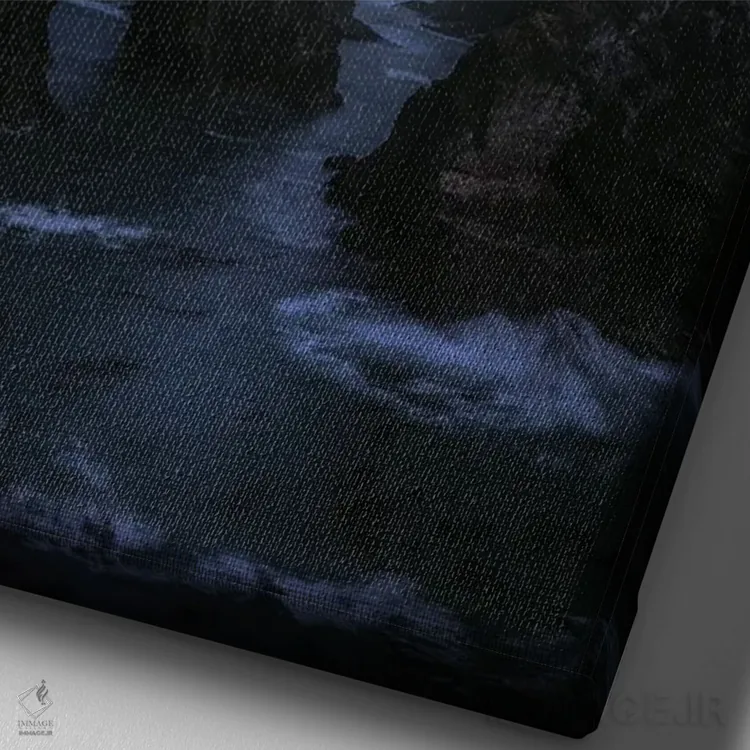 تابلو دکوراتیو راه شیری بالای ساحل وحشی اورگن اثر دنیل گاستاگر - نمای نزدیک بافت بوم