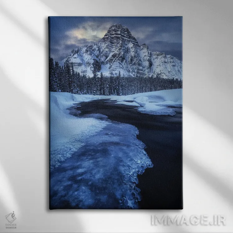 تابلو دکوراتیو شب ماه کامل در کوه شفرین آلبرتا اثر دنیل گاستاگر - نمای روبهرو روی دیوار