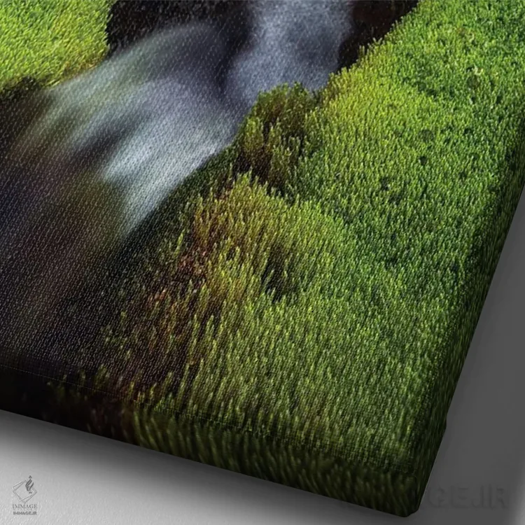 تابلو دکوراتیو تضاد سبز در غرب ایسلند اثر دنیل گاستاگر - نمای نزدیک بافت بوم