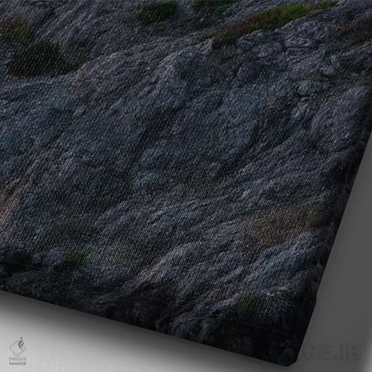 تابلو دکوراتیو فانوس دریایی در مایورکا هنگام غروب اثر دنیل گاستاگر - نمای نزدیک بافت بوم