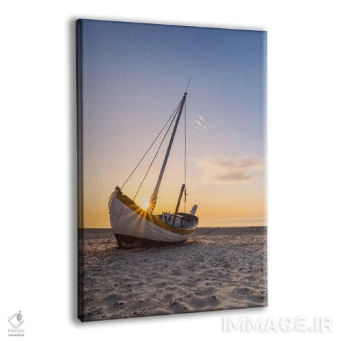 تابلو دکوراتیو ساعت طلایی در ساحل ماهیگیری دانمارک اثر دنیل گاستاگر - نمای پرسپکتیو محصول