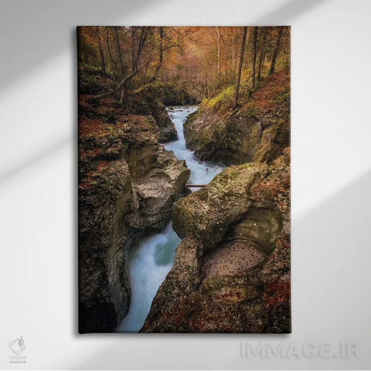 تابلو دکوراتیو دره کوچک جنگلی در اسلوونی اثر دنیل گاستاگر - نمای روبهرو روی دیوار