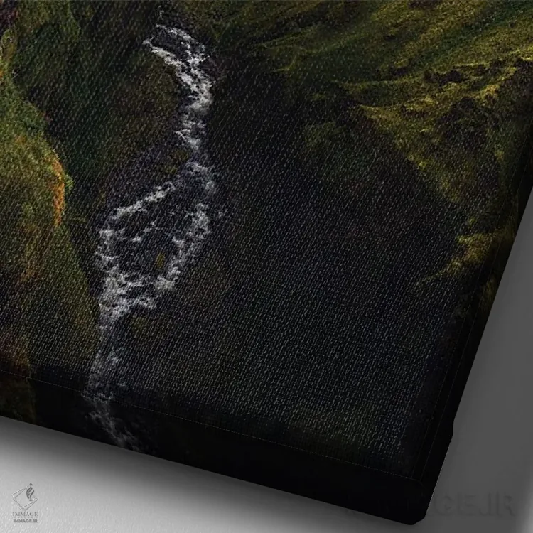 تابلو دکوراتیو دره ی تماشایی در ایسلند اثر دنیل گاستاگر - نمای نزدیک بافت بوم