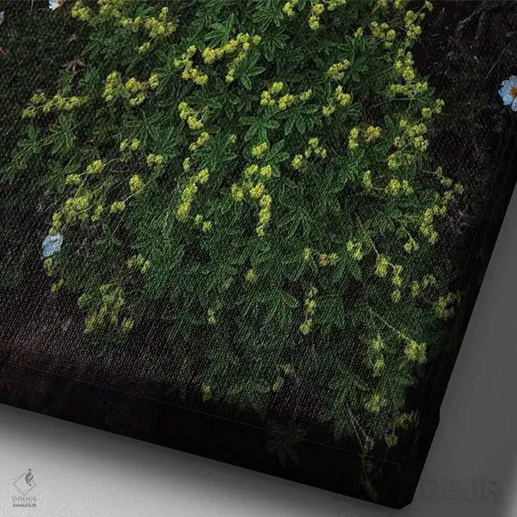 تابلو دکوراتیو طلوع تابستانی در الدی یارفوس در شمال ایسلند اثر دنیل گاستاگر - نمای نزدیک بافت بوم