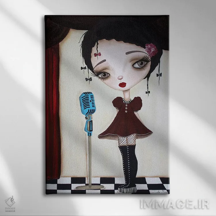 تابلو دکوراتیو اجراکننده کوچک اثر داتی گلیسون - نمای روبهرو روی دیوار
