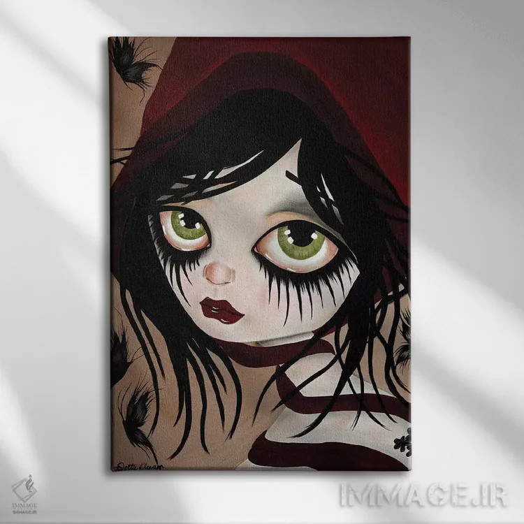 تابلو دکوراتیو قرمز اثر داتی گلیسون - نمای روبهرو روی دیوار