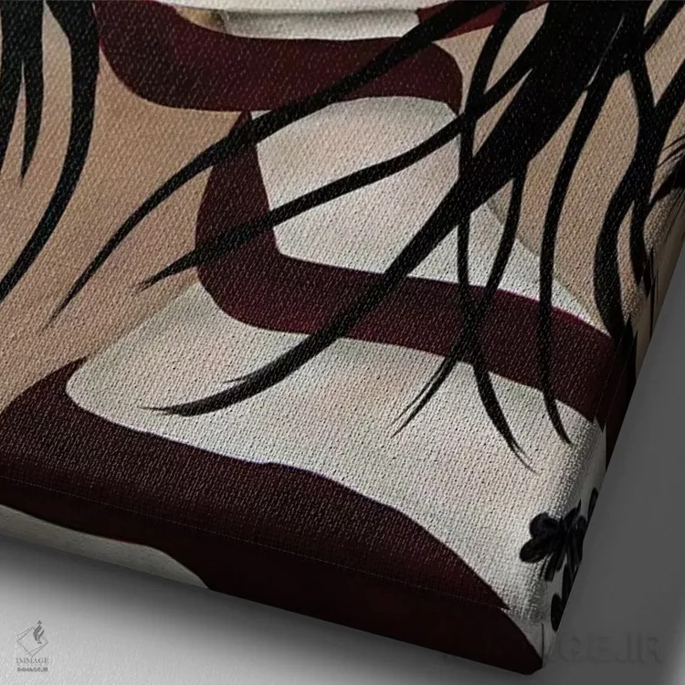 تابلو دکوراتیو قرمز اثر داتی گلیسون - نمای نزدیک بافت بوم