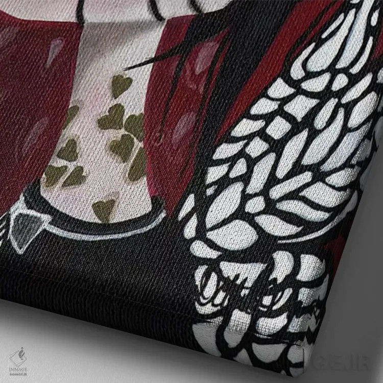 تابلو دکوراتیو رایل اثر داتی گلیسون - نمای نزدیک بافت بوم