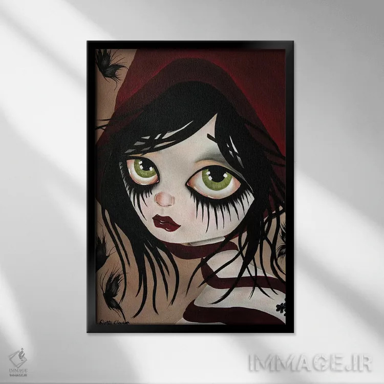 تابلو دکوراتیو قرمز اثر داتی گلیسون - نمای قابدار مشکی