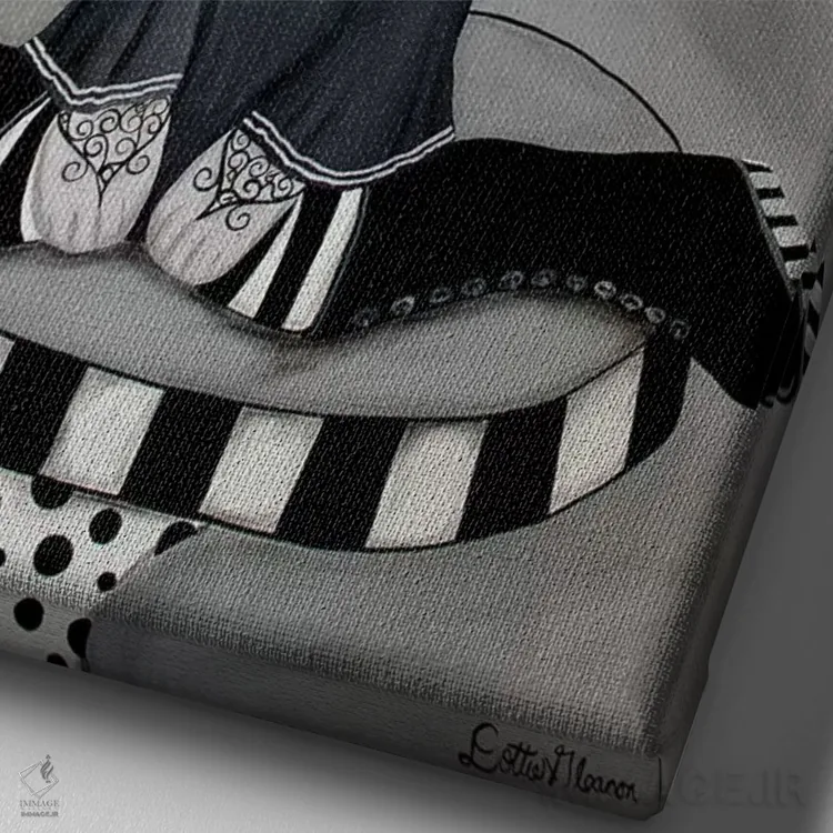 تابلو دکوراتیو ساده و لذیذ ۱ اثر داتی گلیسون - نمای نزدیک بافت بوم