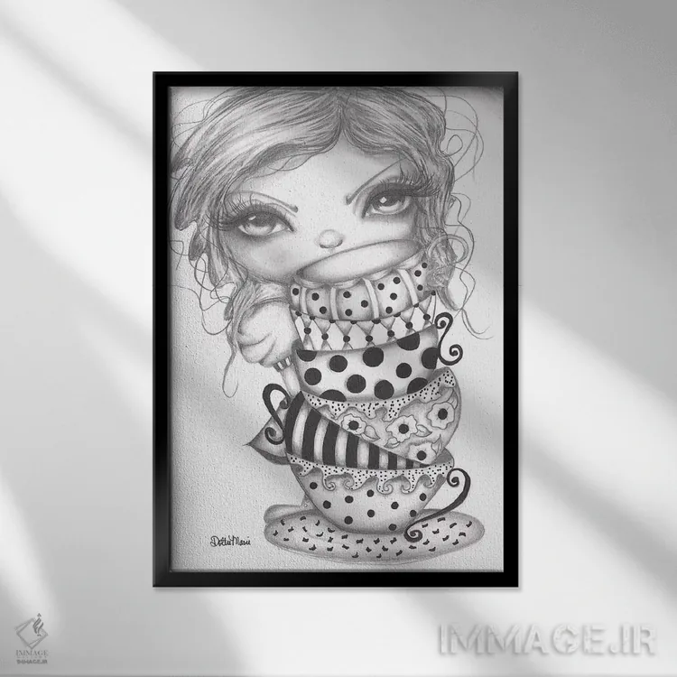 تابلو دکوراتیو آلیس قایم باشک اثر داتی گلیسون - نمای قابدار مشکی
