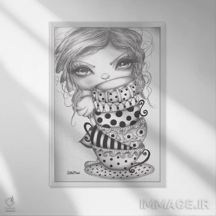 تابلو دکوراتیو آلیس قایم باشک اثر داتی گلیسون - نمای قابدار سفید