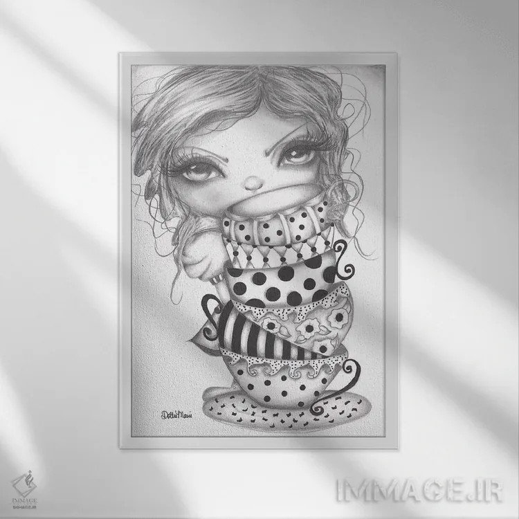 تابلو دکوراتیو آلیس قایم باشک اثر داتی گلیسون - نمای قابدار سفید