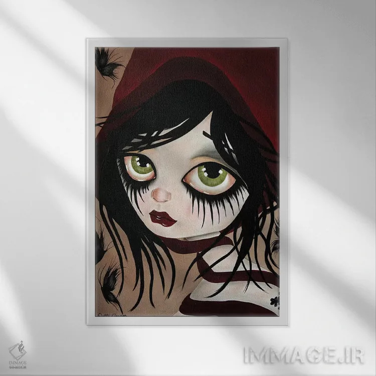 تابلو دکوراتیو قرمز اثر داتی گلیسون - نمای قابدار سفید