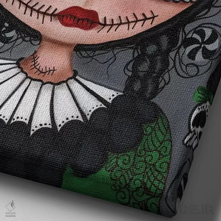 تابلو دکوراتیو کاملا آراسته اثر داتی گلیسون - نمای نزدیک بافت بوم