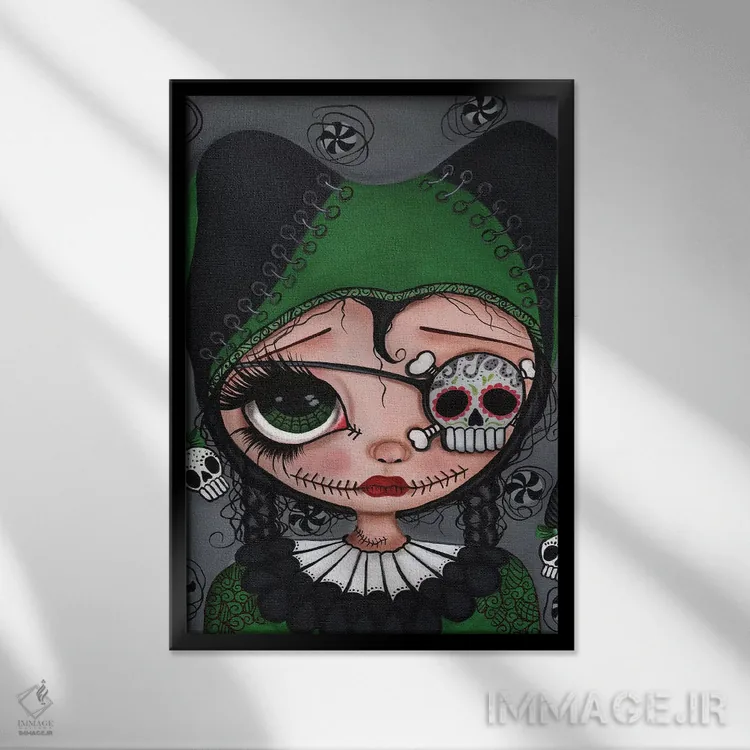 تابلو دکوراتیو کاملا آراسته اثر داتی گلیسون - نمای قابدار مشکی