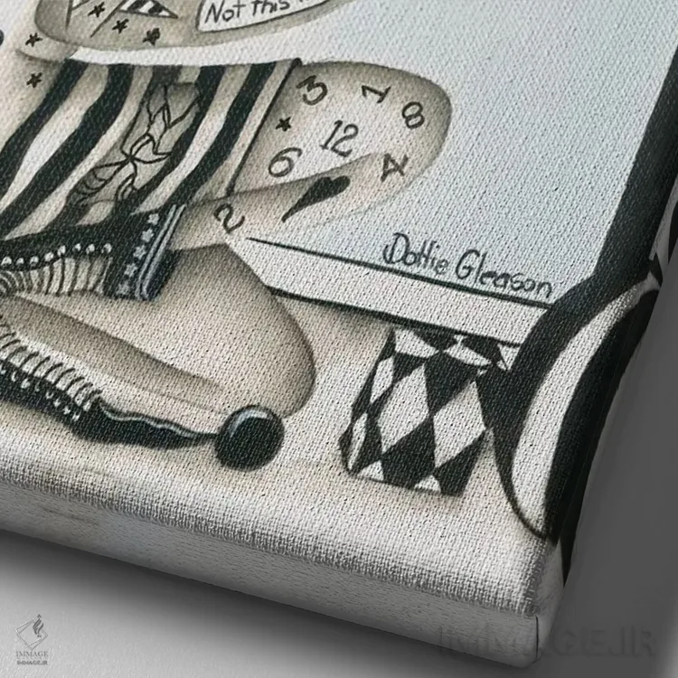 تابلو دکوراتیو انگولی اثر داتی گلیسون - نمای نزدیک بافت بوم