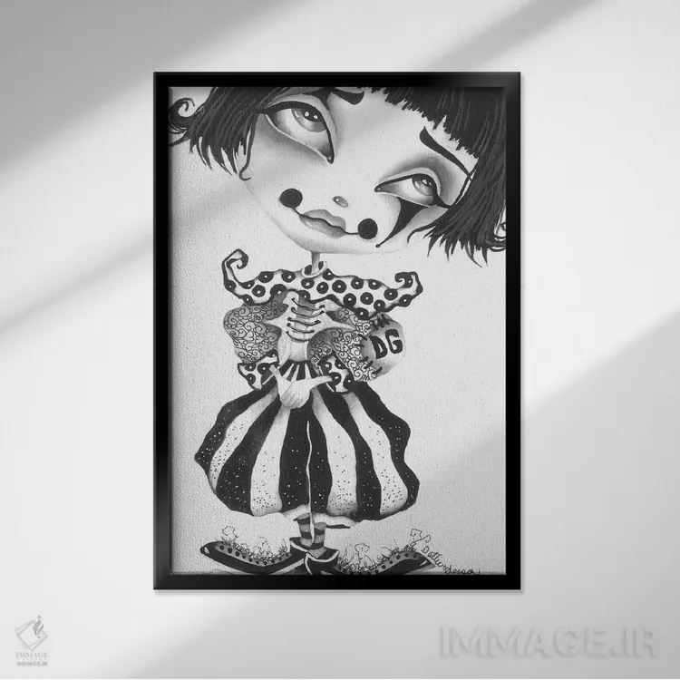 تابلو دکوراتیو دروسیلا اثر داتی گلیسون - نمای قابدار مشکی