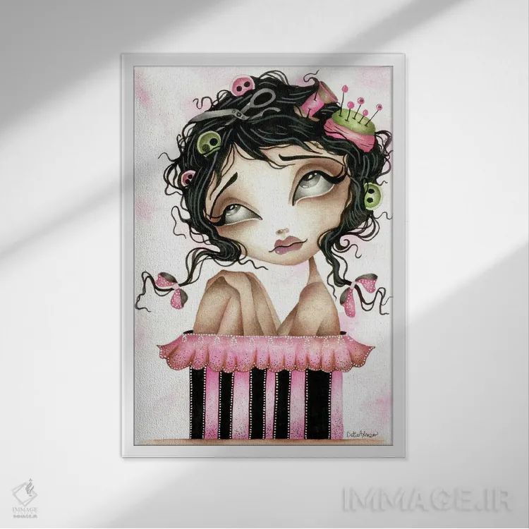 تابلو دکوراتیو آملیا اثر داتی گلیسون - نمای قابدار سفید