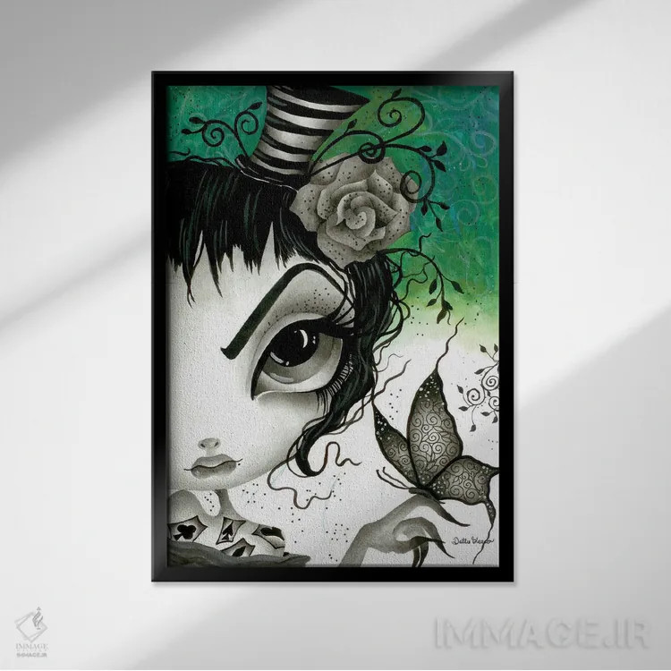 تابلو دکوراتیو لولیتا اثر داتی گلیسون - نمای قابدار مشکی
