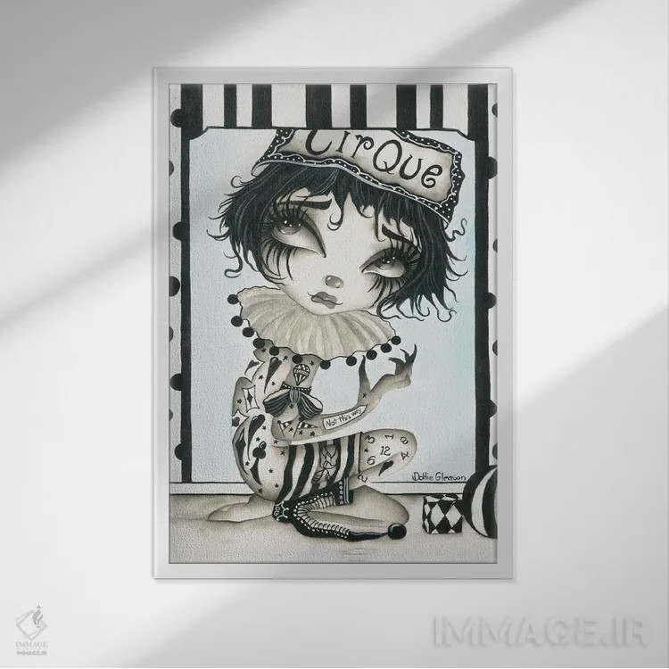 تابلو دکوراتیو انگولی اثر داتی گلیسون - نمای قابدار سفید