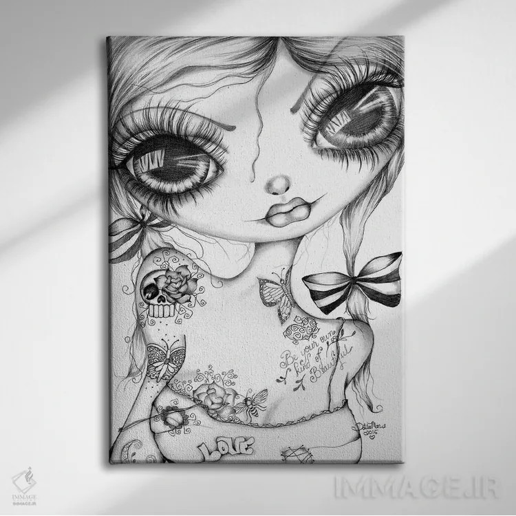 تابلو دکوراتیو نوع زیبایی خودت باش اثر داتی گلیسون - نمای روبهرو روی دیوار