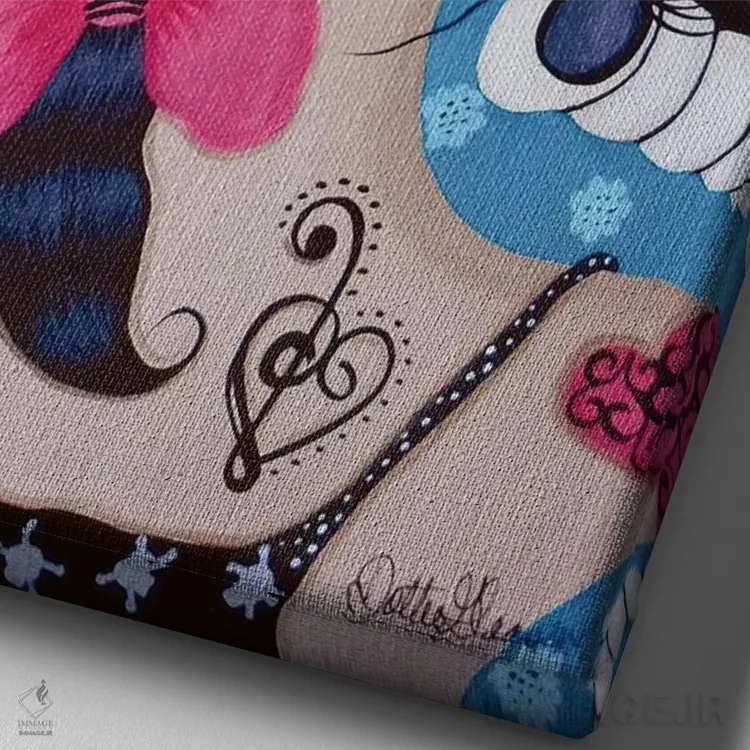 تابلو دکوراتیو آنژلیک اثر داتی گلیسون - نمای نزدیک بافت بوم