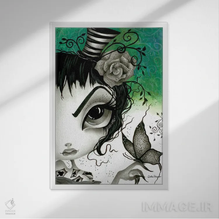 تابلو دکوراتیو لولیتا اثر داتی گلیسون - نمای قابدار سفید