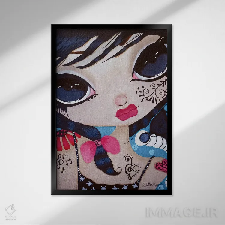 تابلو دکوراتیو آنژلیک اثر داتی گلیسون - نمای قابدار مشکی