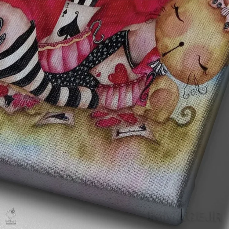 تابلو دکوراتیو سرزمین عجایب ۱ اثر داتی گلیسون - نمای نزدیک بافت بوم