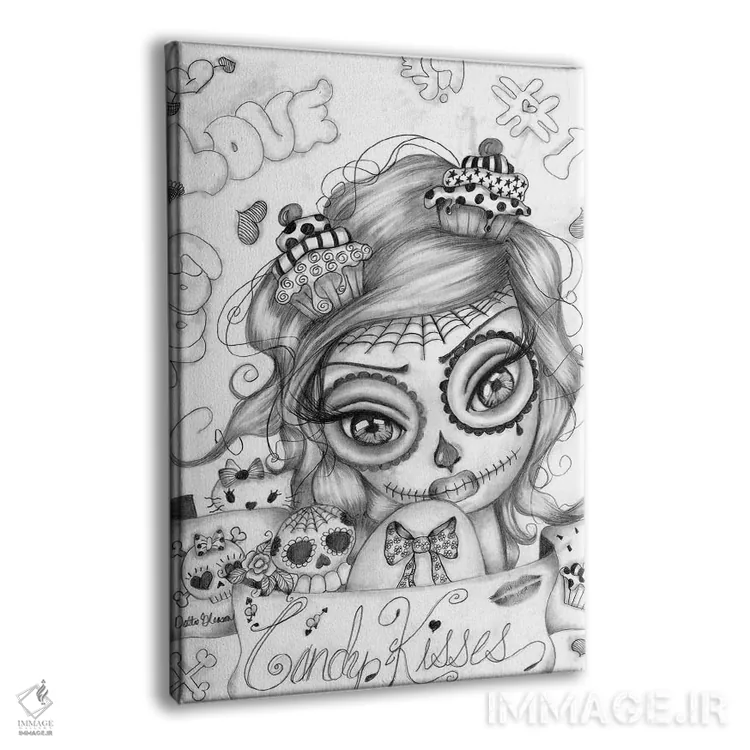 تابلو دکوراتیو بوسه های آب نباتی اثر داتی گلیسون - نمای پرسپکتیو محصول