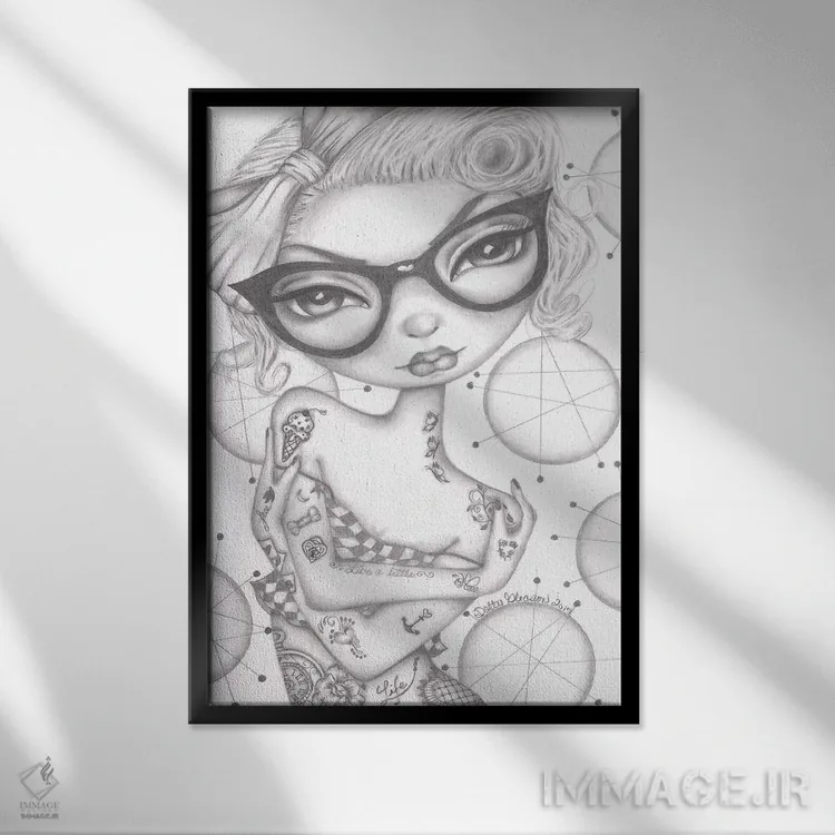 تابلو دکوراتیو بتی اثر داتی گلیسون - نمای قابدار مشکی