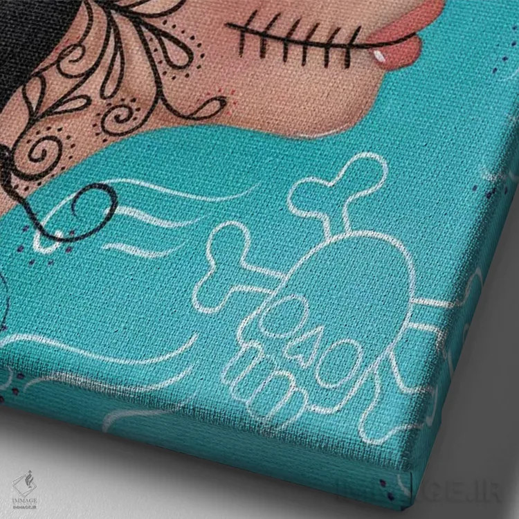 تابلو دکوراتیو بتی بو اثر داتی گلیسون - نمای نزدیک بافت بوم