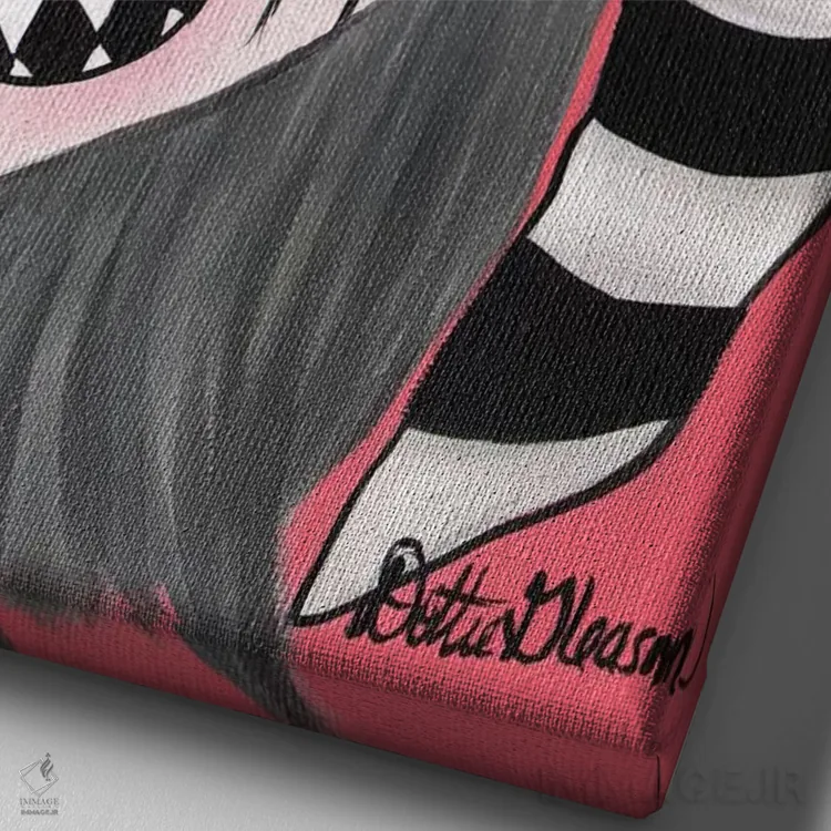 تابلو دکوراتیو دلقک بازی اثر داتی گلیسون - نمای نزدیک بافت بوم