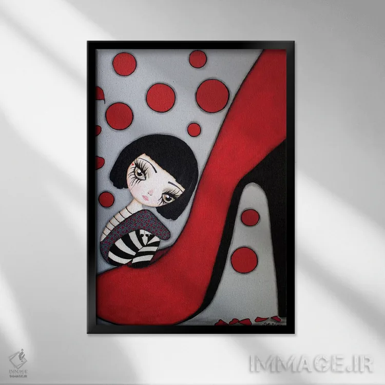 تابلو دکوراتیو کوکو اثر داتی گلیسون - نمای قابدار مشکی