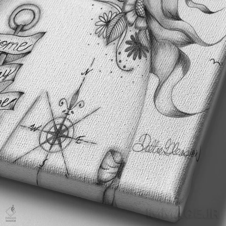 تابلو دکوراتیو با من بیا اثر داتی گلیسون - نمای نزدیک بافت بوم