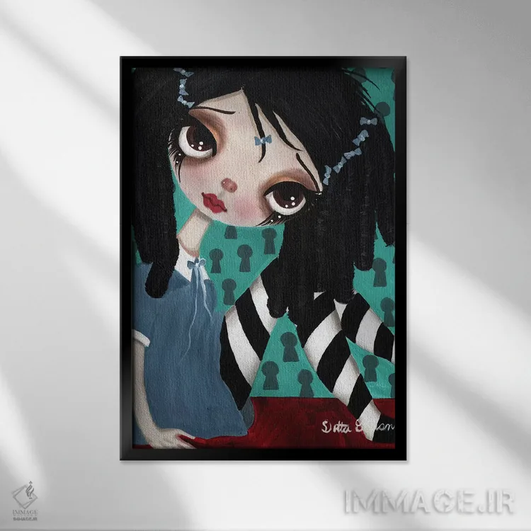 تابلو دکوراتیو فر اثر داتی گلیسون - نمای قابدار مشکی