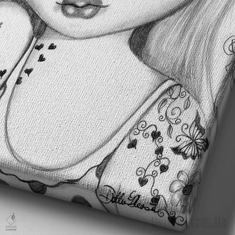 تابلو دکوراتیو درینا اثر داتی گلیسون - نمای نزدیک بافت بوم