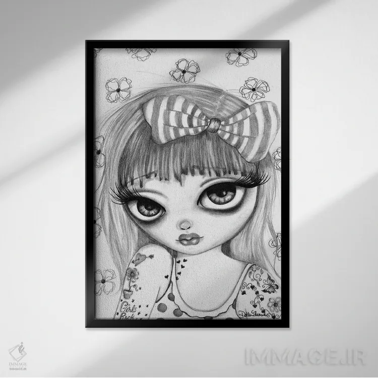 تابلو دکوراتیو درینا اثر داتی گلیسون - نمای قابدار مشکی