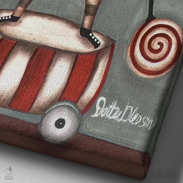 تابلو دکوراتیو فرانسیوا اثر داتی گلیسون - نمای نزدیک بافت بوم