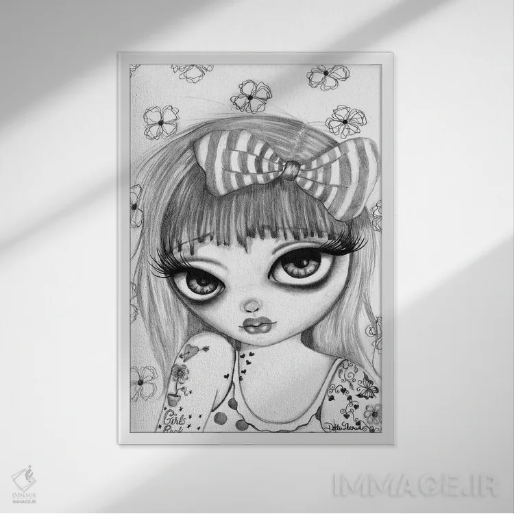 تابلو دکوراتیو درینا اثر داتی گلیسون - نمای قابدار سفید