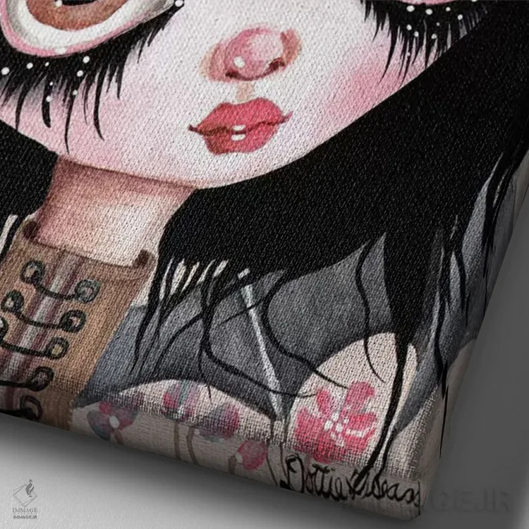 تابلو دکوراتیو پری گوتیک I اثر داتی گلیسون - نمای نزدیک بافت بوم